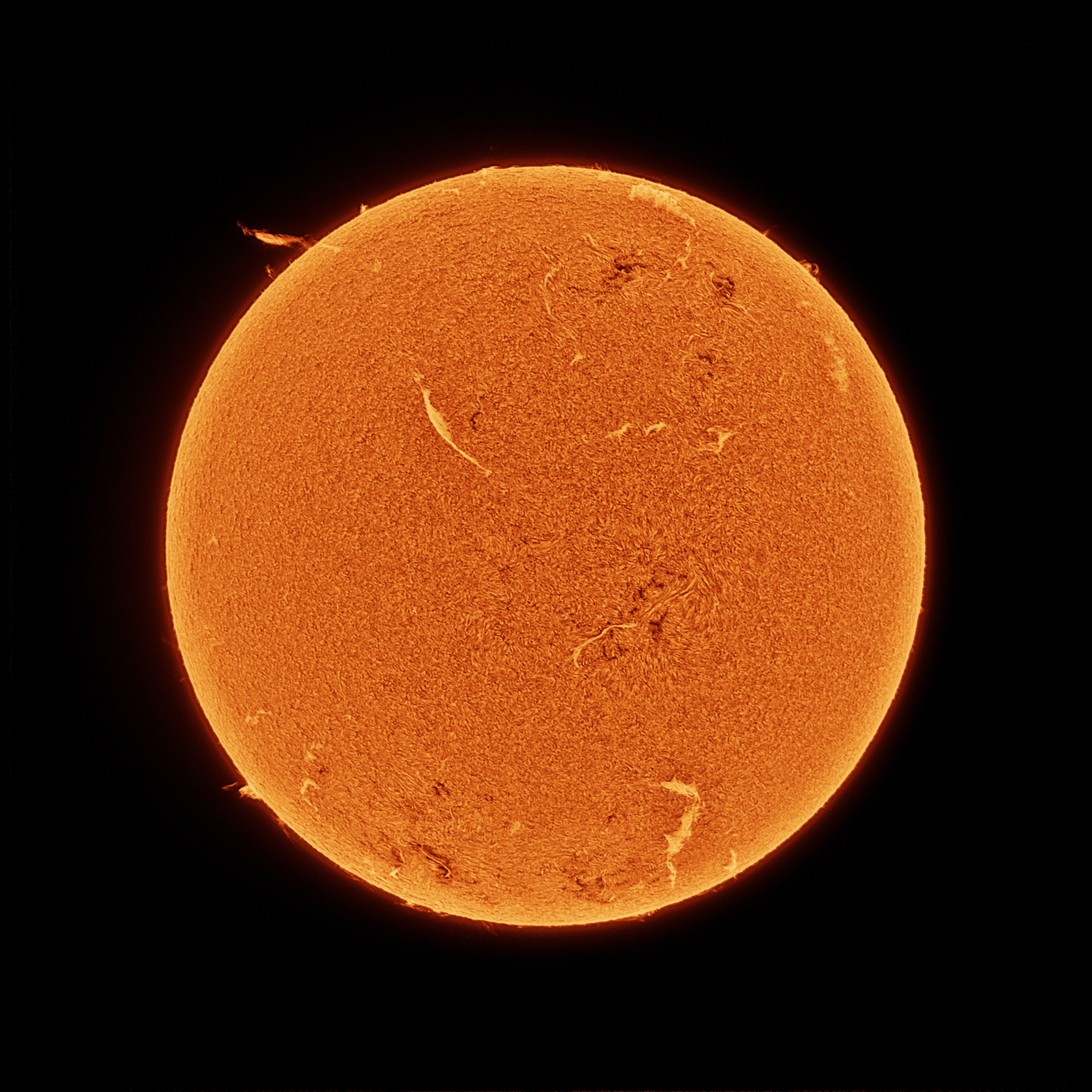 Solar Sun H Alpha Acuter Elite ZWO ASI676MM Inverse Color